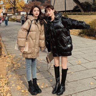 Patent Hooded Padded Jacket