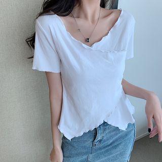 Ruffle-trim Short-sleeve T-shirt