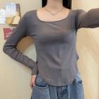 Long Sleeve U-neck T-shirt