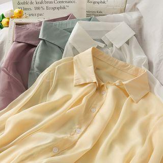 Loose-fit Sheer Light Shirt In 5 Colors