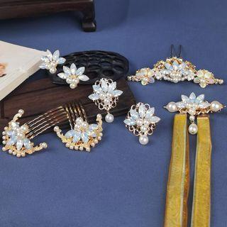 Faux Pearl Hanfu Hair Comb Clip / Hair Pin / Hair Clip / Tiara Hair Piece / Set