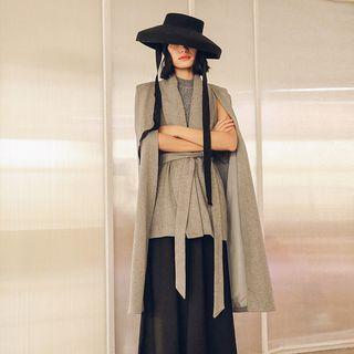 Tie-waist Cape Jacket