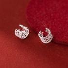 Cutout Sterling Silver Cuff Earring 1 Pair - Silver - One Size