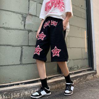 Star Print Wide Leg Shorts