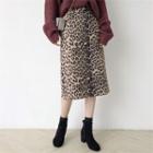 Leopard Print Straight Fit Skirt