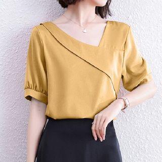 Short-sleeve Irregular Chiffon Top