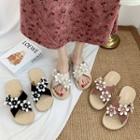 Cross Strap Floral Sandals