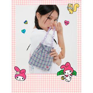 Rolarola X My Melody Plaid Chain Mini Pouch Mint Green - One Size