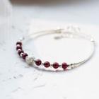 925 Stone Bracelet Red - One Size