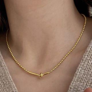 Alloy Knot Necklace Gold - One Size