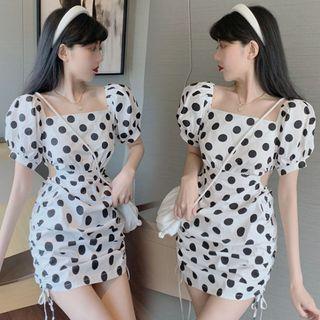 Dotted Cutout Mini Bodycon Dress
