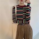 Striped Knit Sweater Stripe - One Size