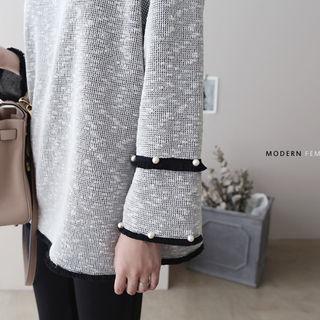 Faux-pearl Detail M Lange Knit Top