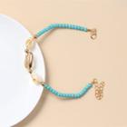 Shell Bead Anklet Aqua Blue - One Size