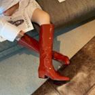 Block-heel Patent Tall Boots