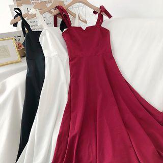 Plain A-line Strap Dress