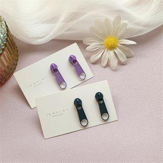Zipper Pull Tag Drop Earring