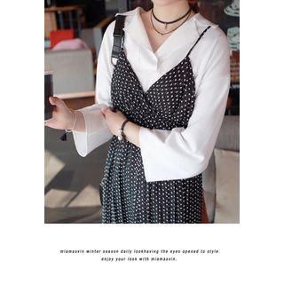 Open-placket Collared Top