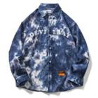 Long-sleeve Embroidered Tie-dye Shirt