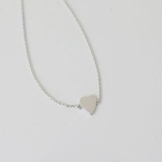 Heart-charm Chain Bracelet Silver - One Size