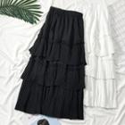Layered Patchwork Midi Skirt