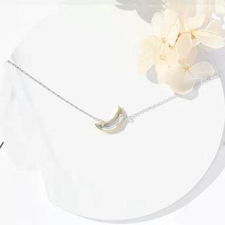 925 Sterling Silver Star&moon Necklace Silver - One Size