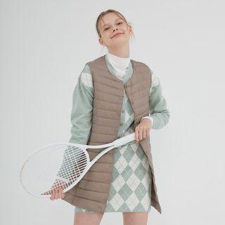 Duck Down Quilted Vest & Pouch
