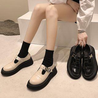 Platform Buckled T-strap Mary Jane Pumps
