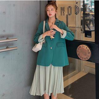 Set: Retro Blazer + Spaghetti-strap A-line Dress