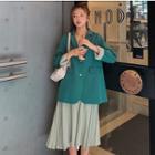 Set: Retro Blazer + Spaghetti-strap A-line Dress