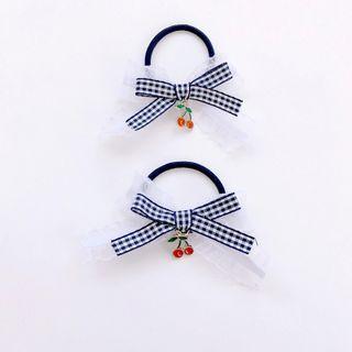 Cherry Accent Bow Hair Clip