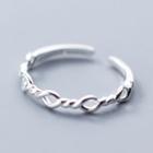 925 Sterling Silver Twisted Open Ring Silver - One Size