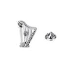Fashion And Elegant Harp Musical Instrument Brooch Silver - One Size