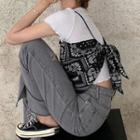 Short-sleeve T-shirt / Spaghetti Strap Printed Top