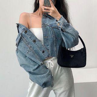 Frayed Crop Denim Jacket