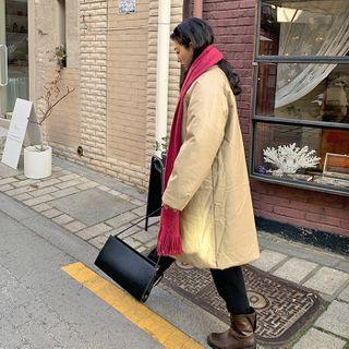 Padded Pleather Mac Coat