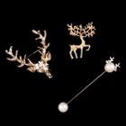 Deer / Faux Pearl Brooch