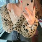 Leopard Jacket / Velvet Long-sleeve Lace Top