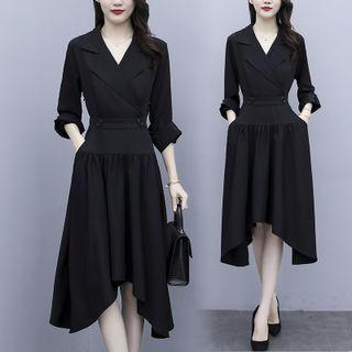 3/4 Sleeve Asymmetrical Dress