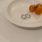 Set Of 2 : Bear Rhinestone Alloy Ring Set Of 2 - Silver - One Size