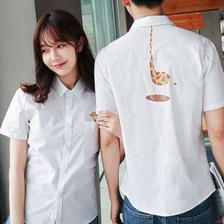 Couple Matching Printed Short-sleeve Shirt