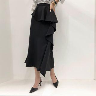 Flounced Maxi Mermaid Skirt