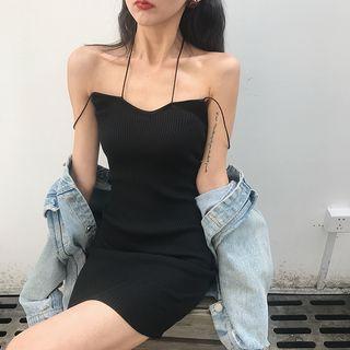 Spaghetti Strap Mini Dress Black - One Size