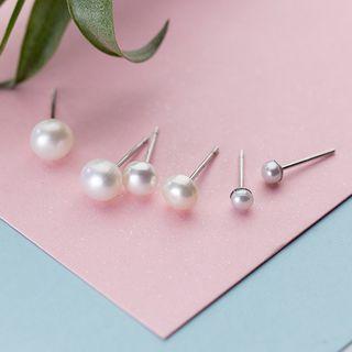 925 Sterling Silver Natural Pearl Stud Earring