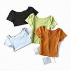Embroidered Slim-fit Short-sleeve T-shirt
