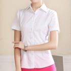 Short-sleeve Shirt / Skirt / Set: Short-sleeve Plain Shirt + Pants