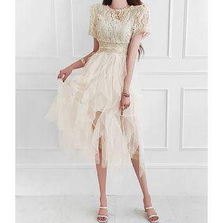 Laced Layered Tulle Dress
