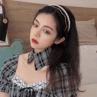 Set Of 3: Beaded Hair Band + Plain Hair Band + Metal Hair Band