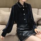 Studded Velvet Shirt Black - One Size