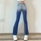 Gradient Print Boot-cut Pants